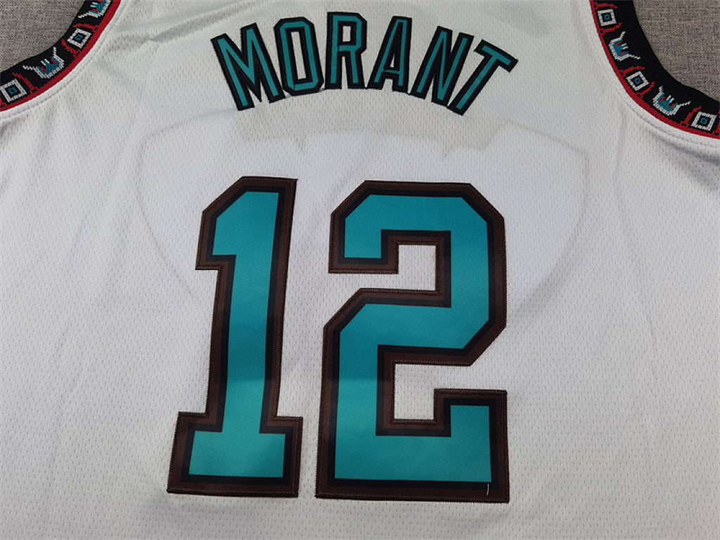 Ja Morant# 12 Memphis Grizzlies White City Edition Swingman Embroidered Jersey