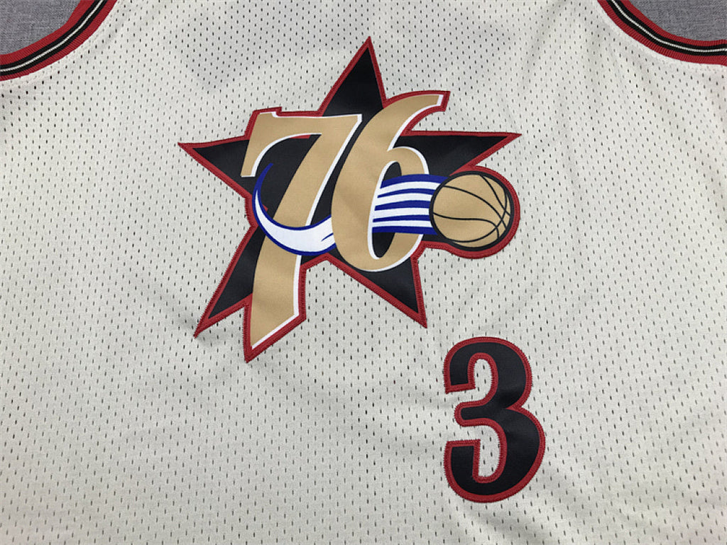 Allen Iverson #3 Philadelphia 76ers Retro Throwback  Embroidered Jersey