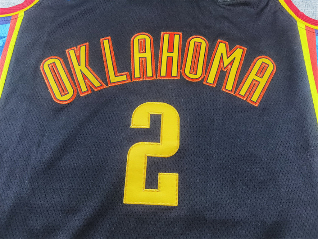Shai Gilgeous-Alexander#2 Oklahoma City Thunder 2025 Black City Edition Swingman Embroidered Jersey