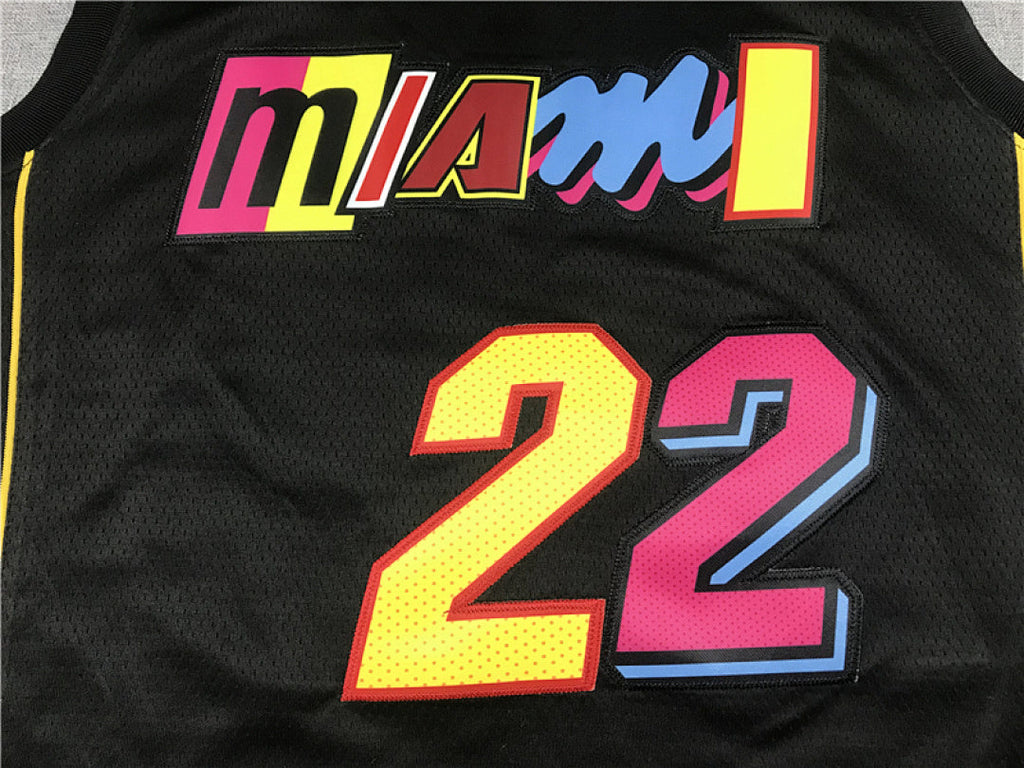Jimmy Butler# 22 Miami Heat 2022 Black City Edition Swingman Embroidered Jersey