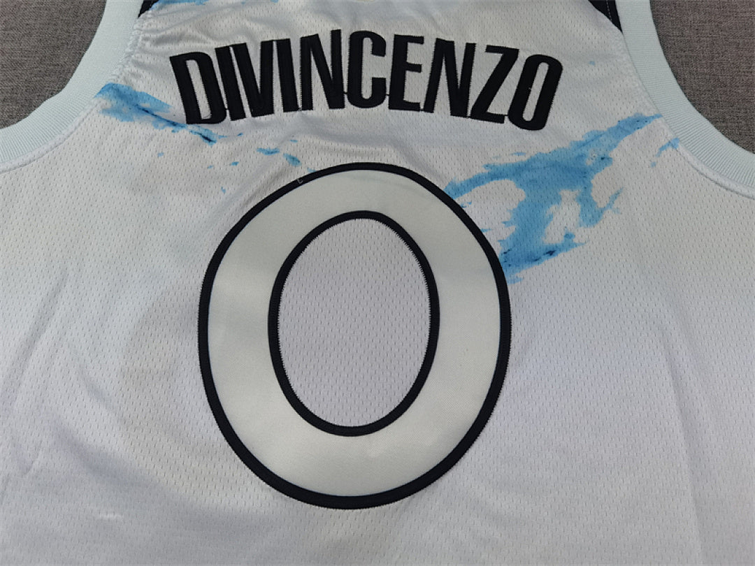 Donte DiVincenzo #0 Minnesota Timberwolves 2025 White City Edition Swingman Embroidered Jersey