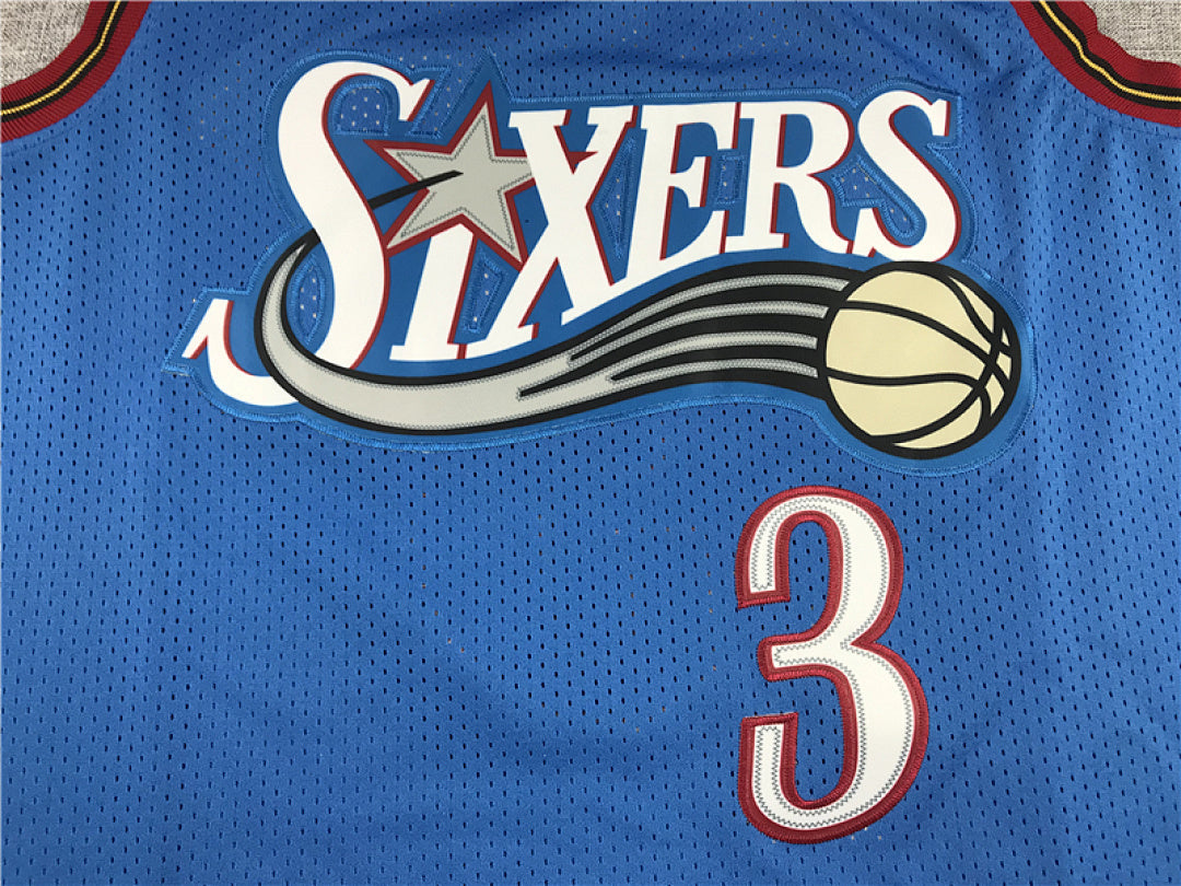 Allen Iverson #3 Philadelphia 76ers 1990-00 Throwback  Embroidered Jersey