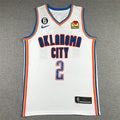 Shai Gilgeous-Alexander#2 Oklahoma City Thunder White City Edition Swingman Embroidered Jersey