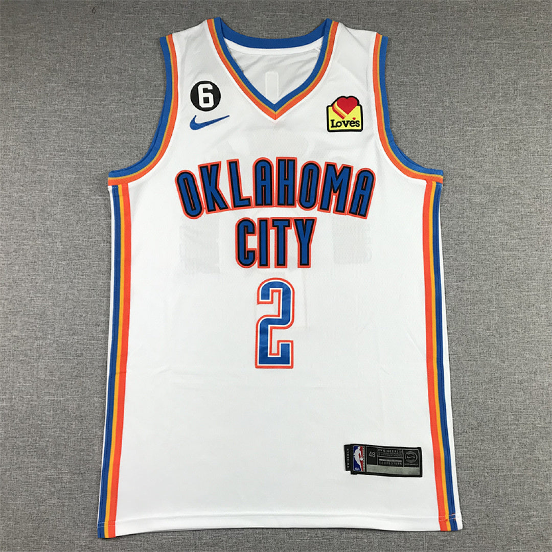 Shai Gilgeous-Alexander#2 Oklahoma City Thunder White City Edition Swingman Embroidered Jersey