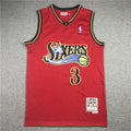 Allen Ezail Iverson #3 Philadelphia 76ers 1999-00 Red Throwback Embroidered Jersey