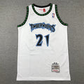Kevin Garnett #21 Minnesota Timberwolves White 1997-98 Throwback Embroidered Jersey