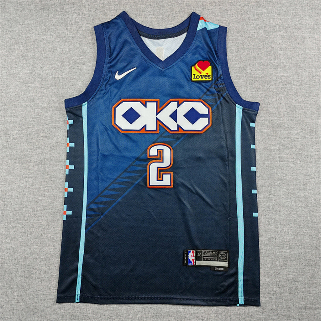 Shai Gilgeous-Alexander#2 Oklahoma City Thunder 2026 Blue City Edition Swingman Embroidered Jersey