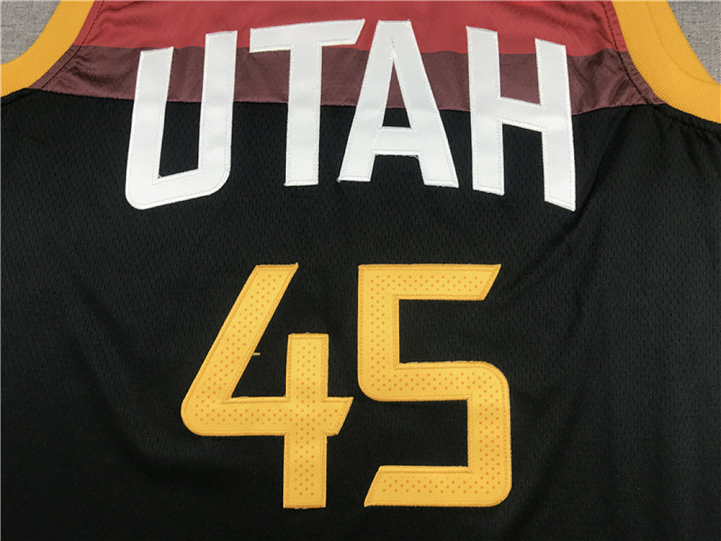 Utah Jazz Donovan Mitchell #45  Black City Edition Swingman Embroidered Jersey