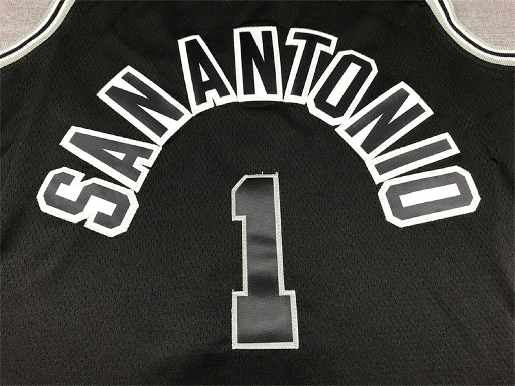 Victor Wembanyama #1 San Antonio Spurs Black City Edition Swingman Embroidered Jersey