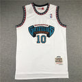 Mike Bibby# 10 Memphis Grizzlies 1998-99 White Throwback Embroidered Jersey