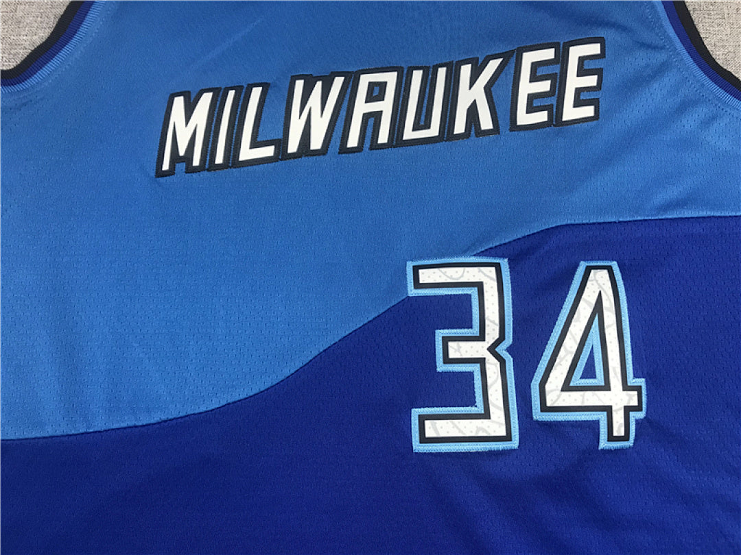 Giannis Antetokounmpo# 34 Milwaukee Bucks City Edition Swingman Embroidered Jersey