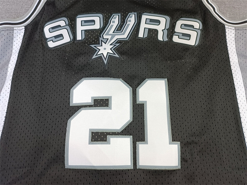 Tim Duncan #21 San Antonio Spurs Black 1998-99 Throwback Embroidered Jersey