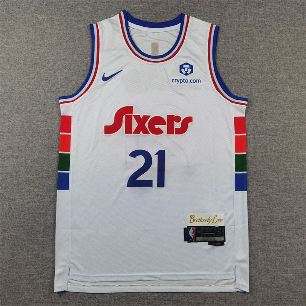 Joel Hans Embiid #21 Philadelphia 76ers White City Edition Swingman Embroidered Jersey