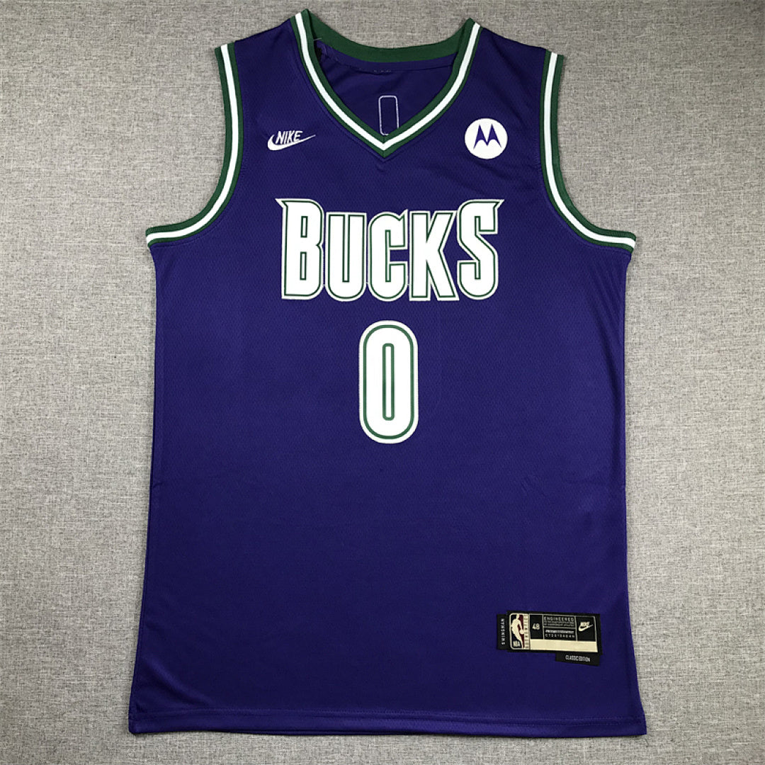 Damian Lillard# 0 Milwaukee Bucks City Edition Swingman Embroidered Jersey