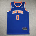 Donte DiVincenzo#0 New York Knicks Blue City Edition Swingman Embroidered Jersey