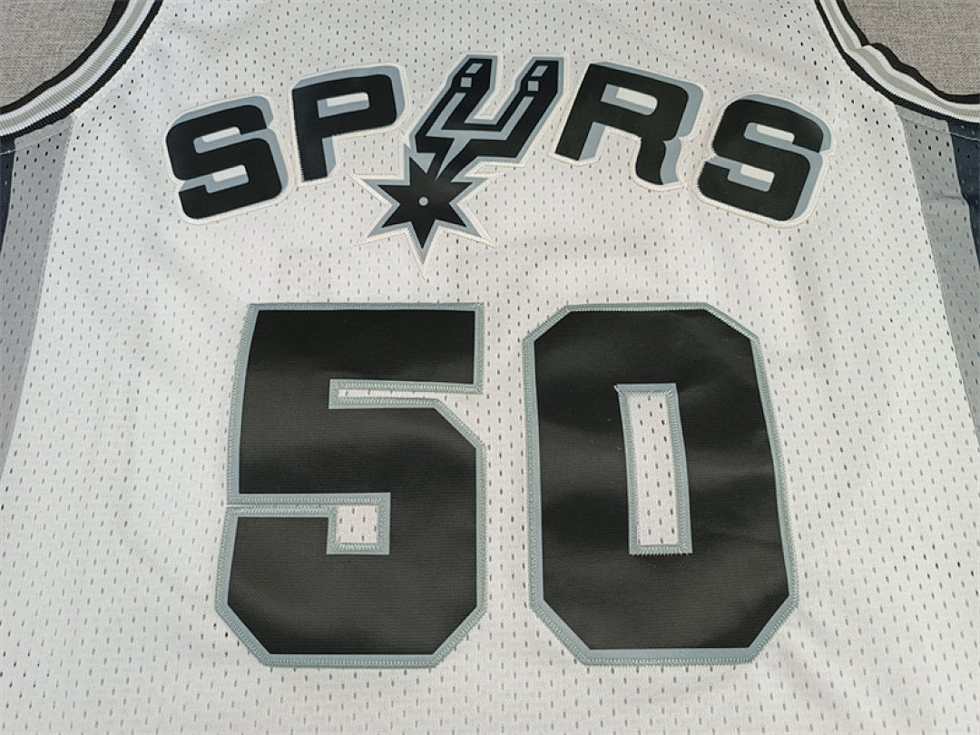 David Robinson #50 San Antonio Spurs 1998-99 white Throwback Embroidered Jersey