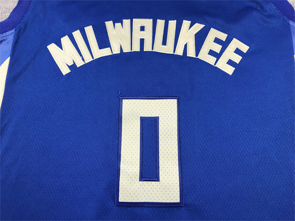 Damian Lillard# 0 Milwaukee Bucks City Edition Swingman Embroidered Jersey