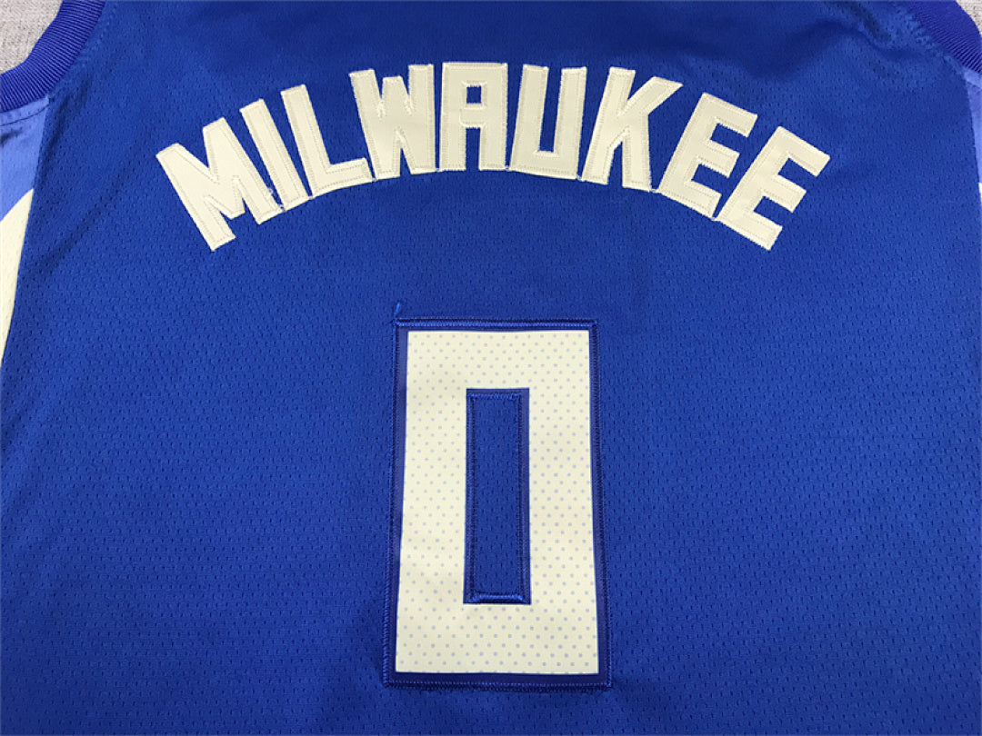 Damian Lillard# 0 Milwaukee Bucks City Edition Swingman Embroidered Jersey