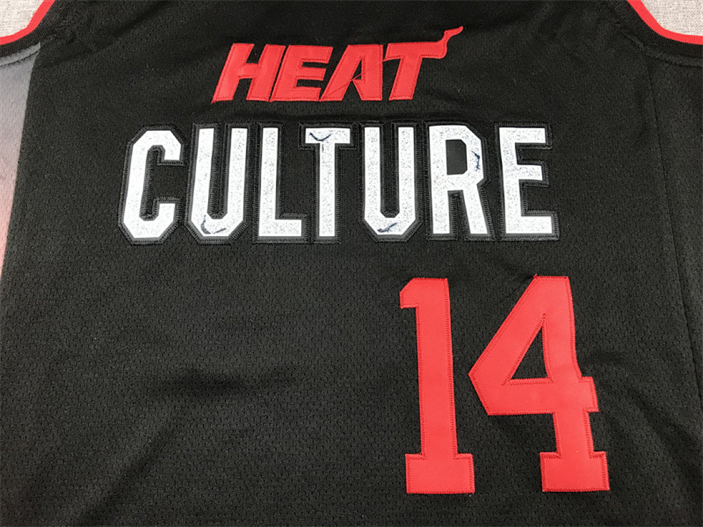 Tyler Herro# 14 Miami Heat 2024 Black City Edition Swingman Embroidered Jersey