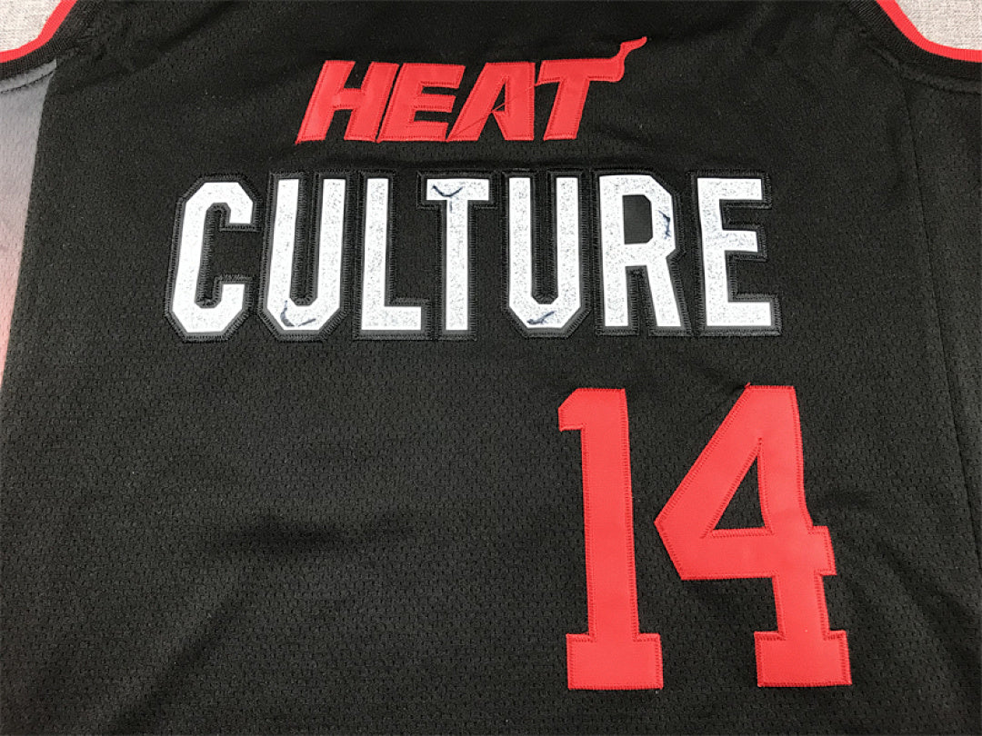 Tyler Herro# 14 Miami Heat 2024 Black City Edition Swingman Embroidered Jersey