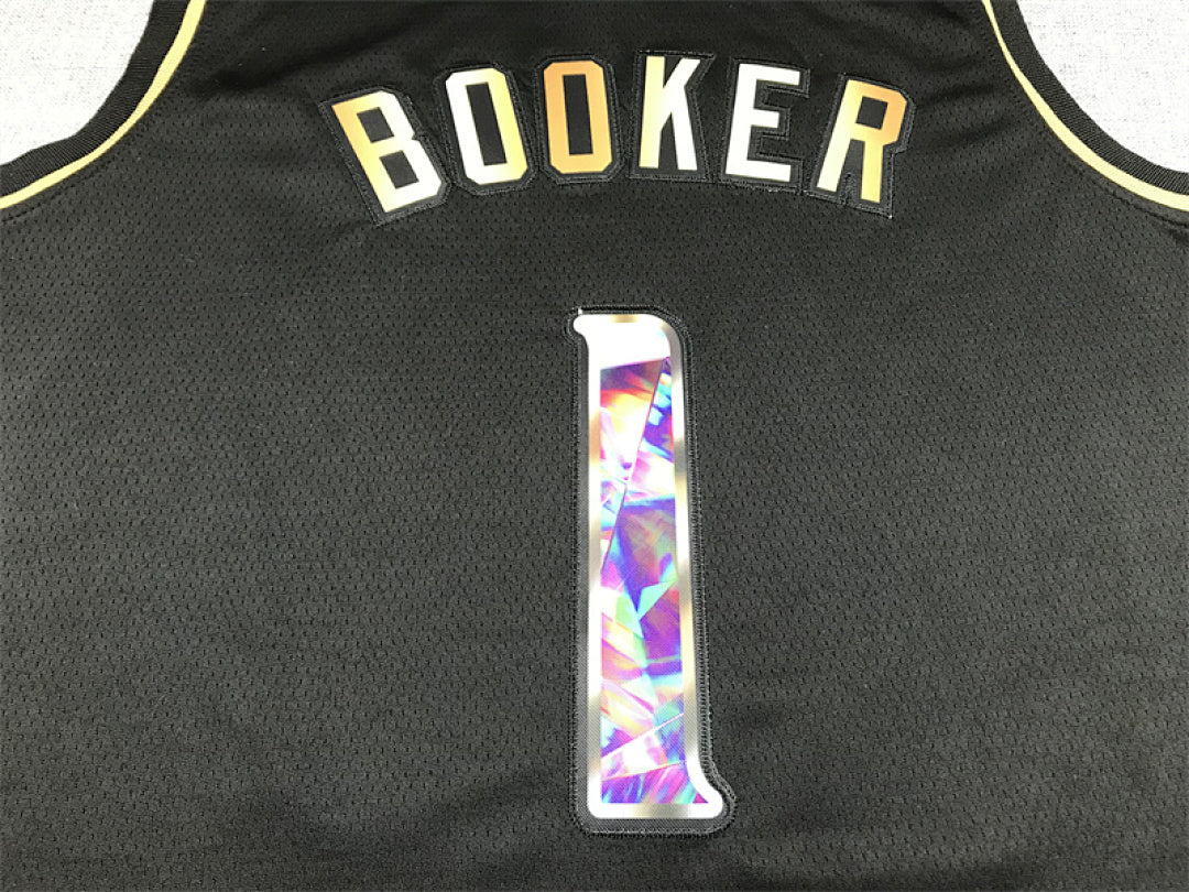 Devin Booker#1 Phoenix Suns Black & Gold City Edition Swingman Embroidered Jersey
