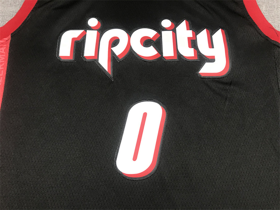 Damian Lillard #0 Portland Trail Blazers Black City Edition Swingman Embroidered Jersey