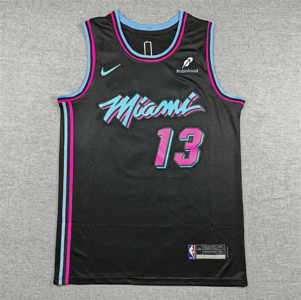 Bam Adebayo# 13 Miami Heat Black City Edition Swingman Embroidered Jersey