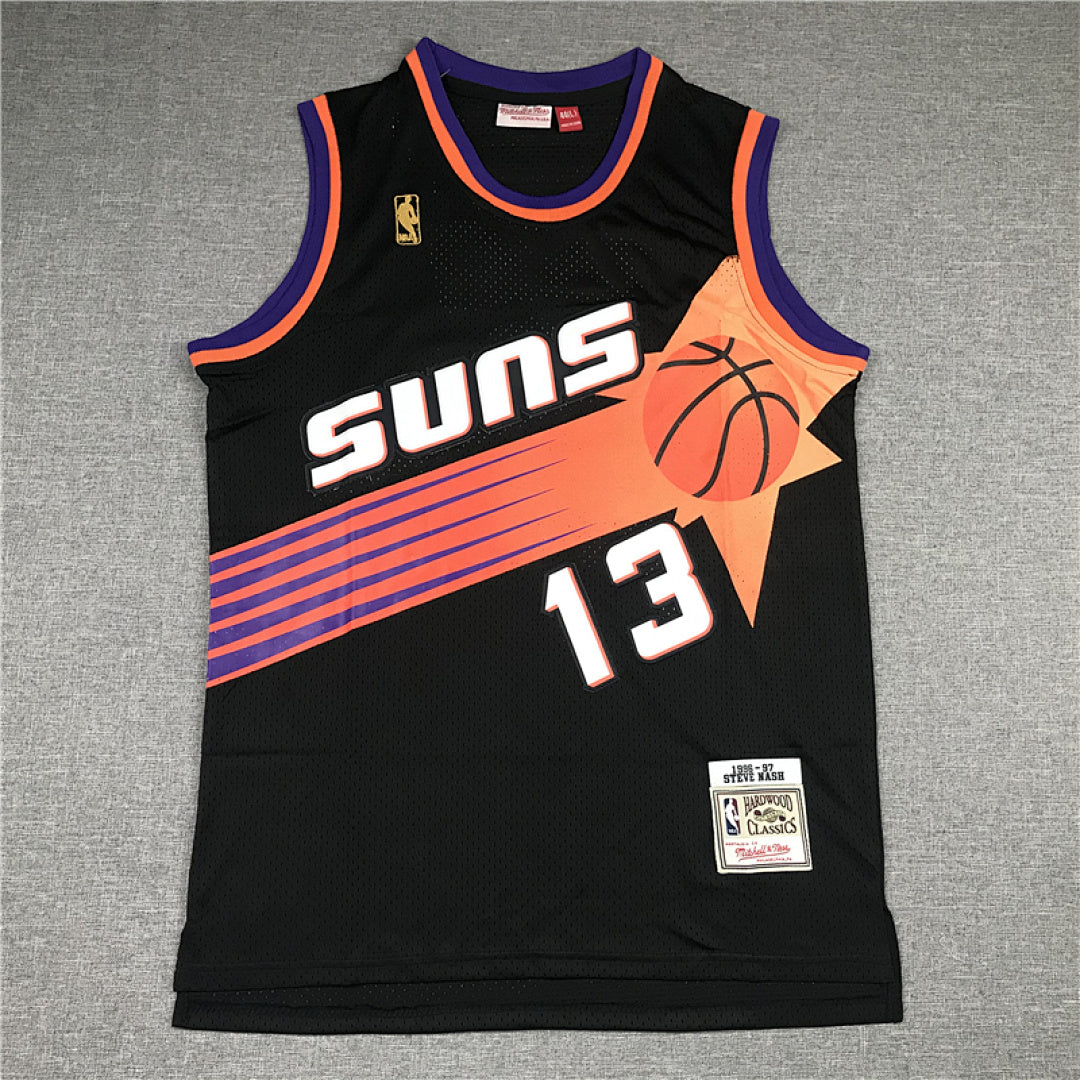 Steve Nash #13 Phoenix Suns 1996-97 Black Throwback Embroidered Jersey
