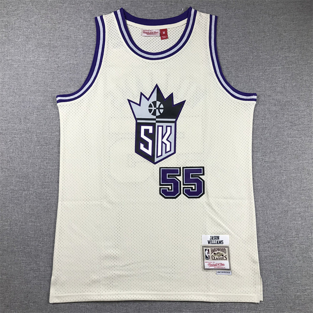 Jason Chandler Williams #55 Sacramento Kings Retro Throwback Embroidered Jersey（Pre-orders ship in 3 weeks）