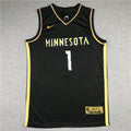 Anthony Edwards #1 Minnesota Timberwolves Black & Gold City Edition Swingman Embroidered Jersey