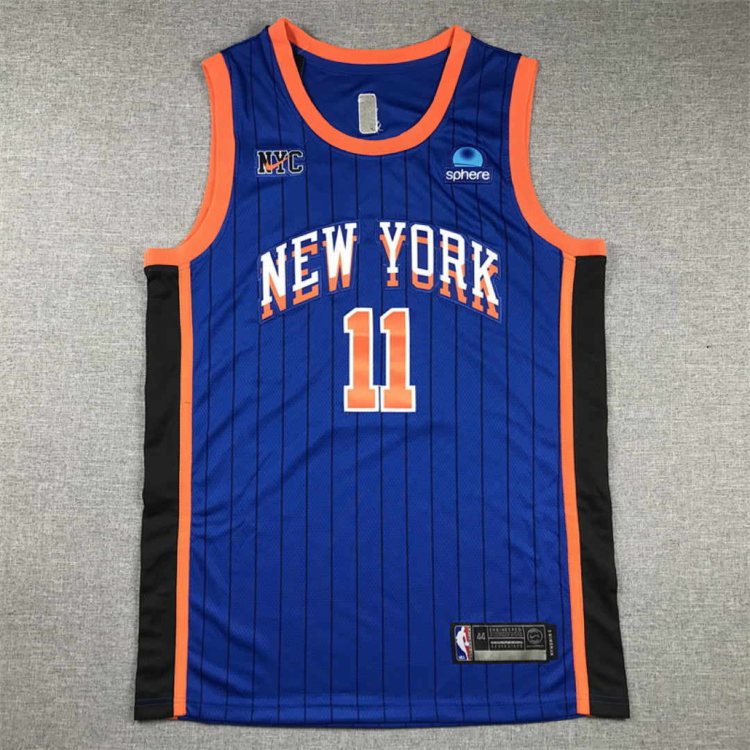 Jalen Brunson#11 New York Knicks Blue City Edition Swingman Embroidered Jersey
