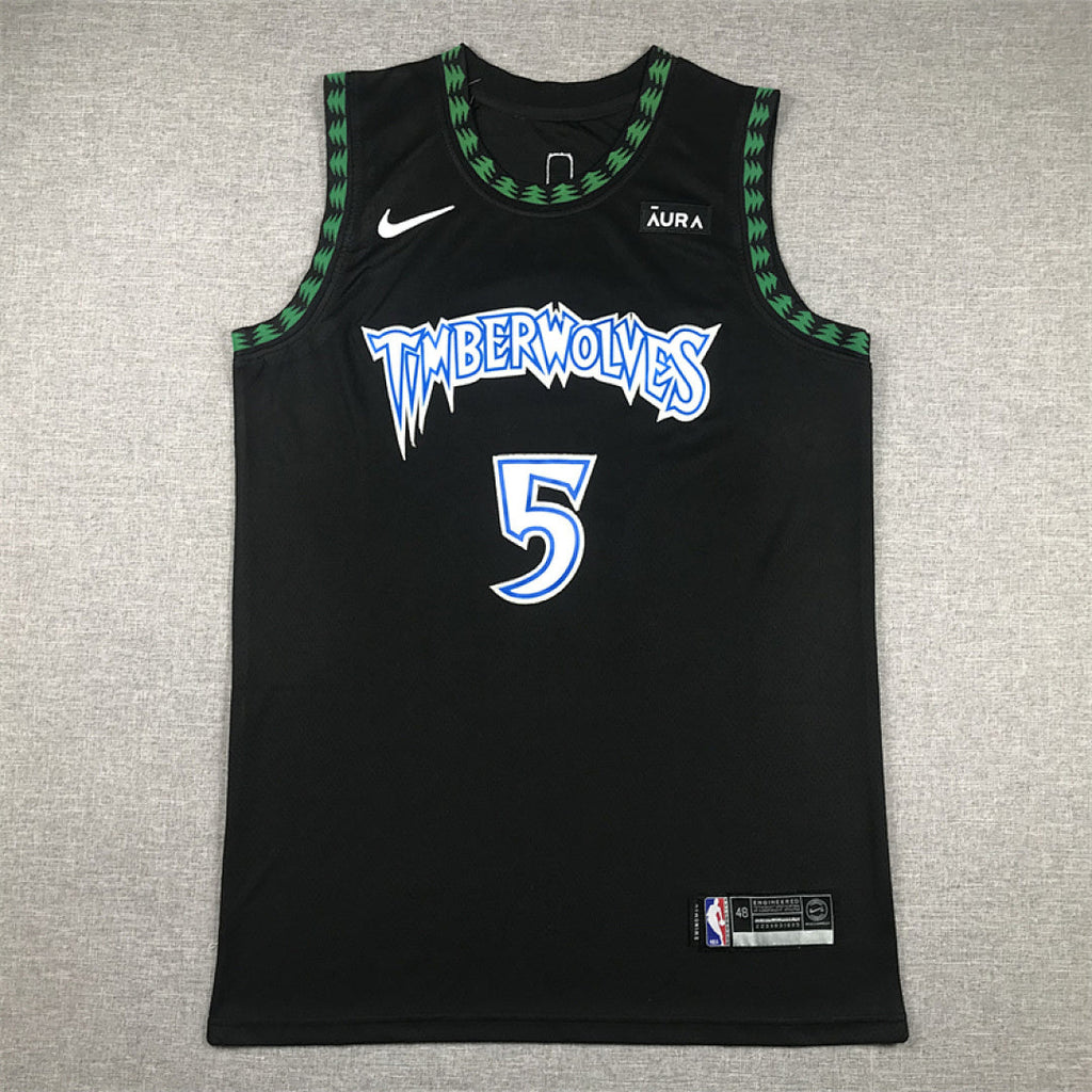 Anthony Edwards #5 Minnesota Timberwolves Black City Edition Swingman Embroidered Jersey