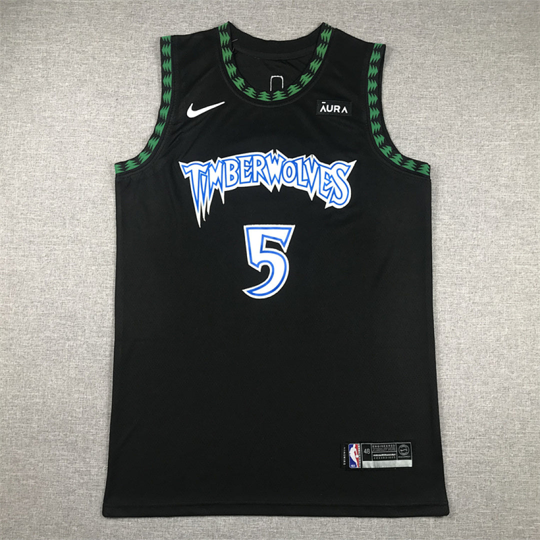 Anthony Edwards #5 Minnesota Timberwolves Black City Edition Swingman Embroidered Jersey