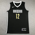 Ja Morant# 12 Memphis Grizzlies 2024 Black City Edition Swingman Embroidered Jersey