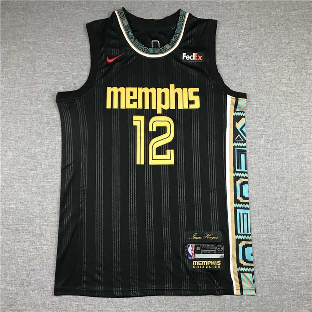Ja Morant# 12 Memphis Grizzlies Black City Edition Swingman Embroidered Jersey