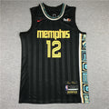 Ja Morant# 12 Memphis Grizzlies Black City Edition Swingman Embroidered Jersey