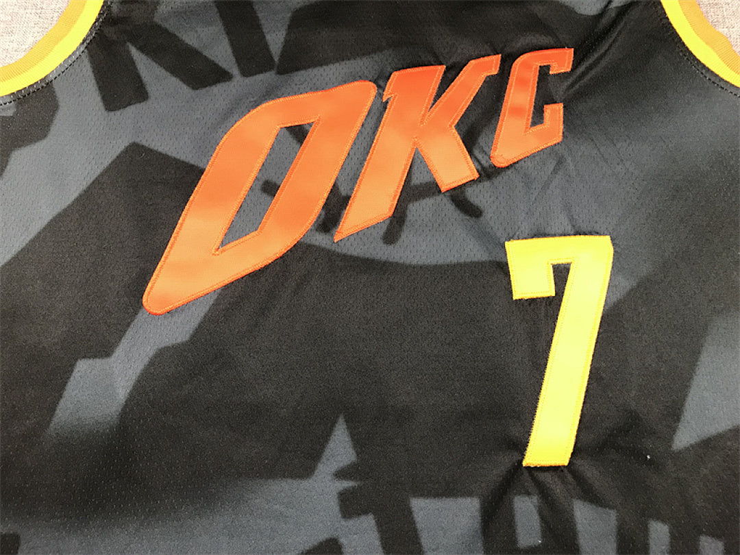 Chet Holmgren#7 Oklahoma City Thunder 2024 Black City Edition Swingman Embroidered Jersey