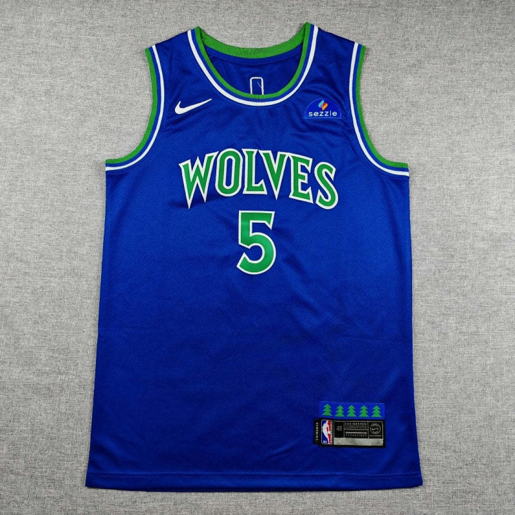Minnesota Timberwolves Anthony Edwards #5 Blue Jersey – Embroidered