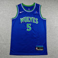 Minnesota Timberwolves Anthony Edwards #5 Blue Jersey – Embroidered