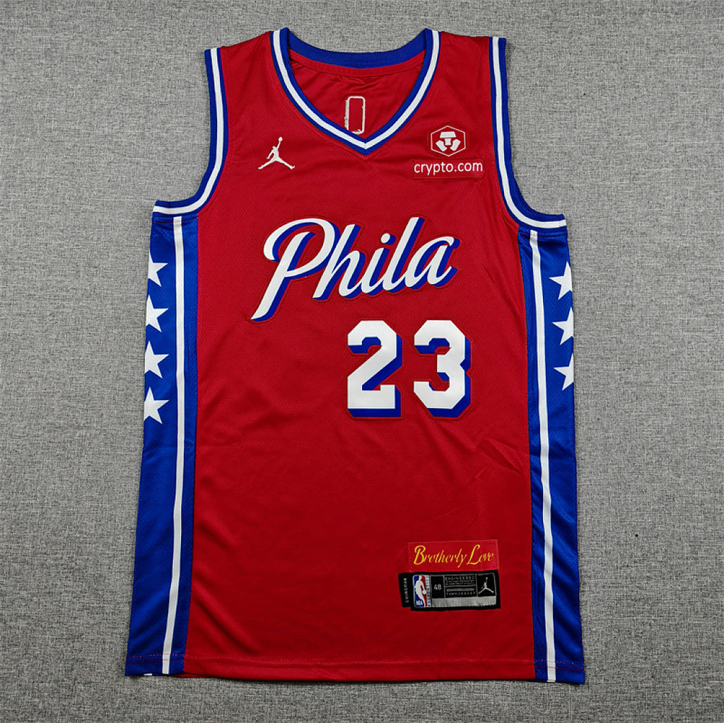 Philadelphia 76ers LeBron James #23 Red Jersey – Embroidered