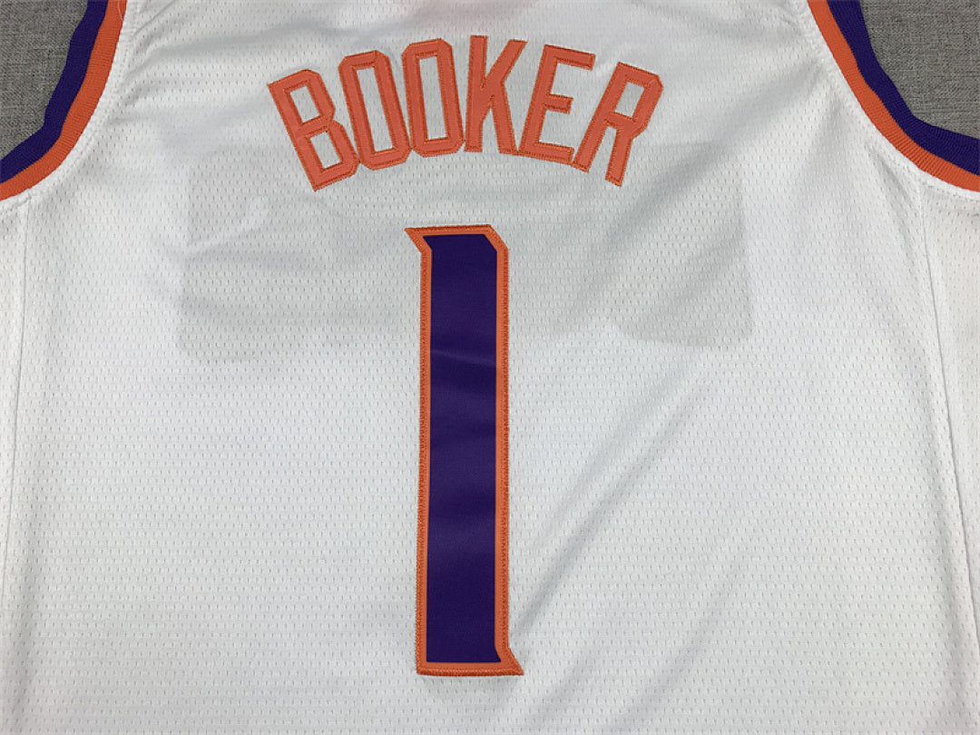 Devin Booker #1 Phoenix Suns White City Edition Swingman Embroidered Jersey