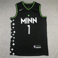 Anthony Edwards #1 Minnesota Timberwolves Black City Edition Swingman Embroidered Jersey