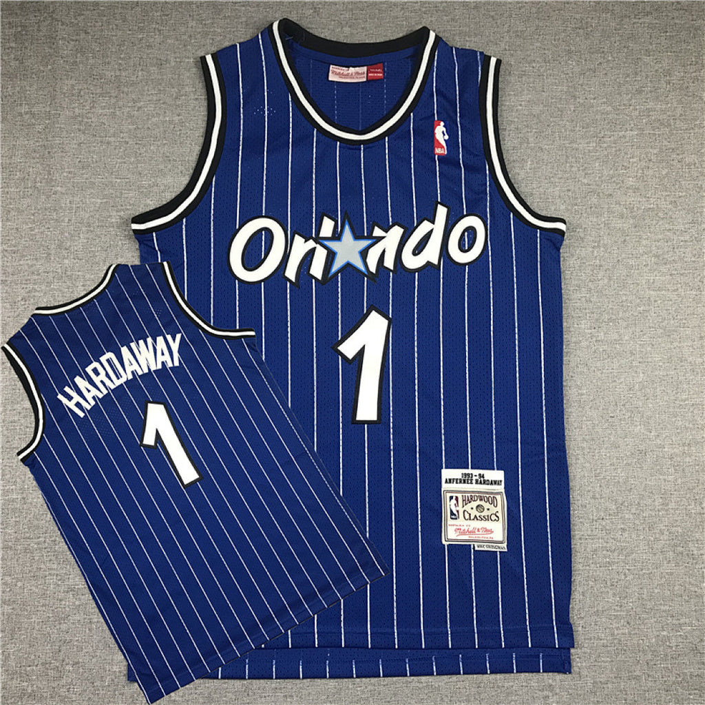 Anfernee Hardaway#1 Orlando Magic 1993-94 Hardaway Blue  Edition  Embroidered Jersey