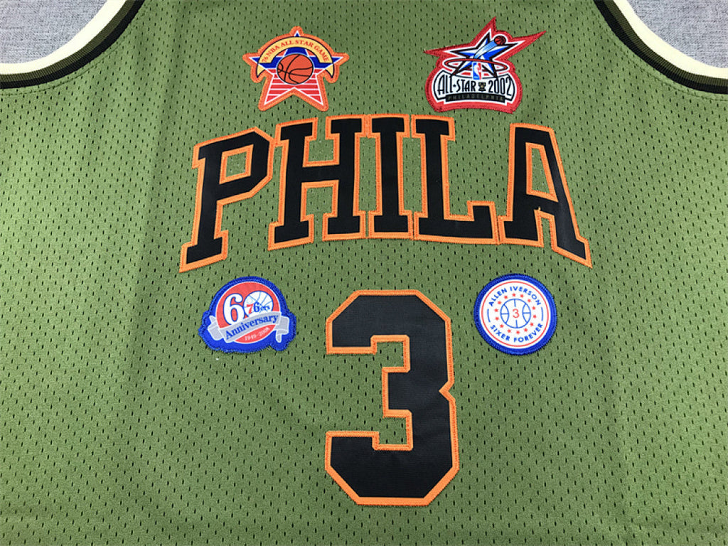 Allen Iverson #3 Philadelphia 76ers 1996-97 Throwback  Embroidered Jersey
