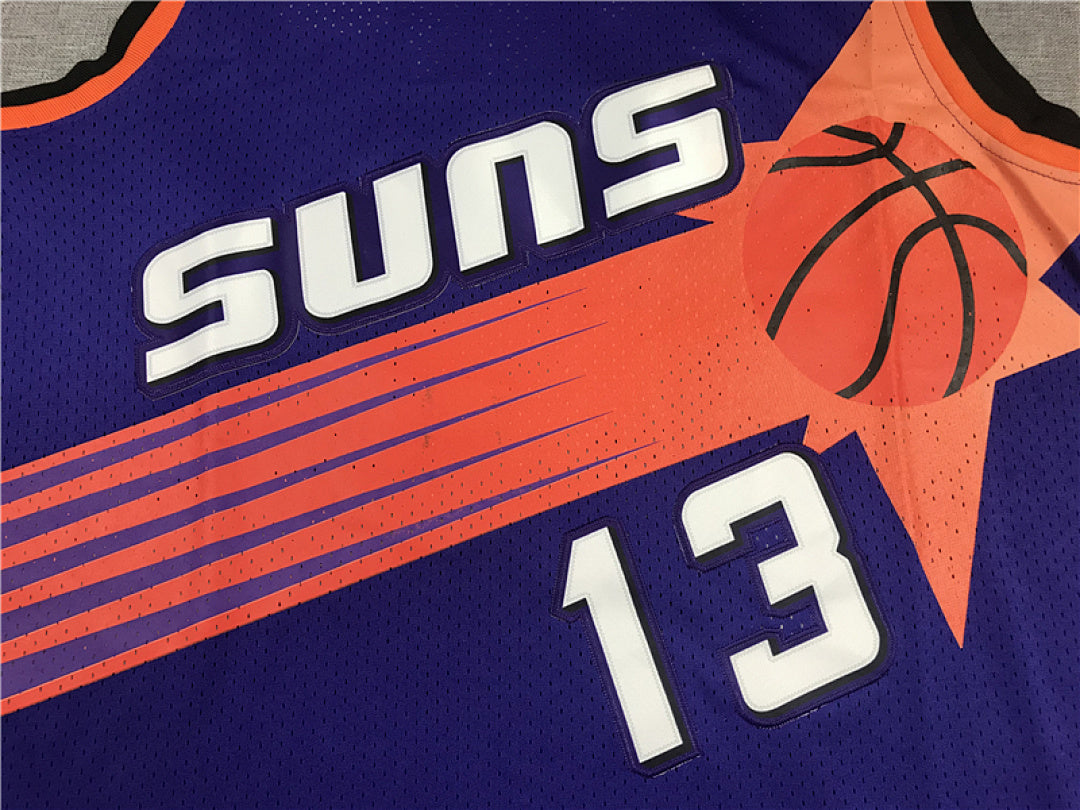 Steve Nash #13 Phoenix Suns 1996-97 Purple Throwback Embroidered Jersey