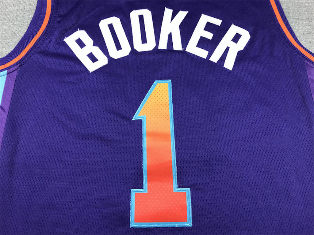 Devin Booker #1 Phoenix Suns Purple City Edition Swingman Embroidered Jersey