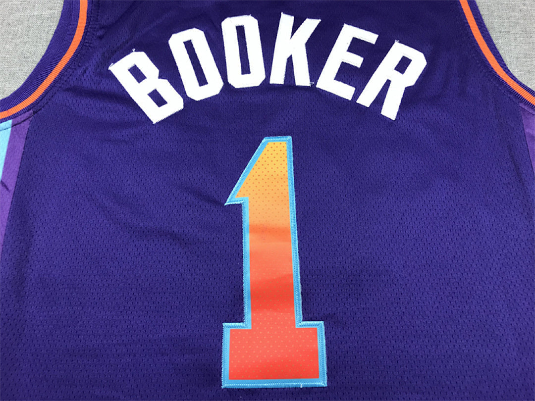 Devin Booker #1 Phoenix Suns Purple City Edition Swingman Embroidered Jersey