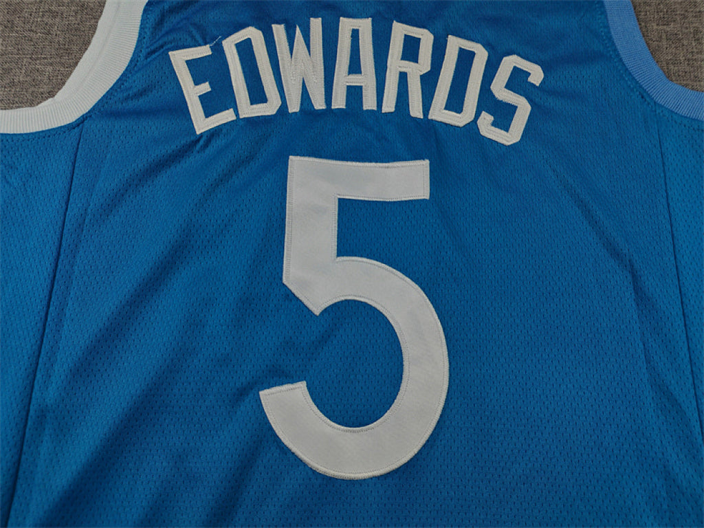 Anthony Edwards #5 Minnesota Timberwolves Light Blue City Edition Swingman Embroidered Jersey