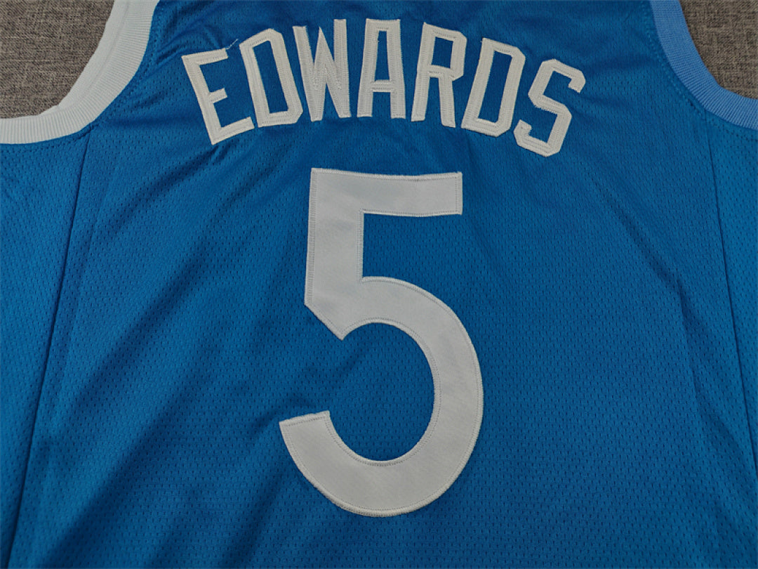 Anthony Edwards #5 Minnesota Timberwolves Light Blue City Edition Swingman Embroidered Jersey