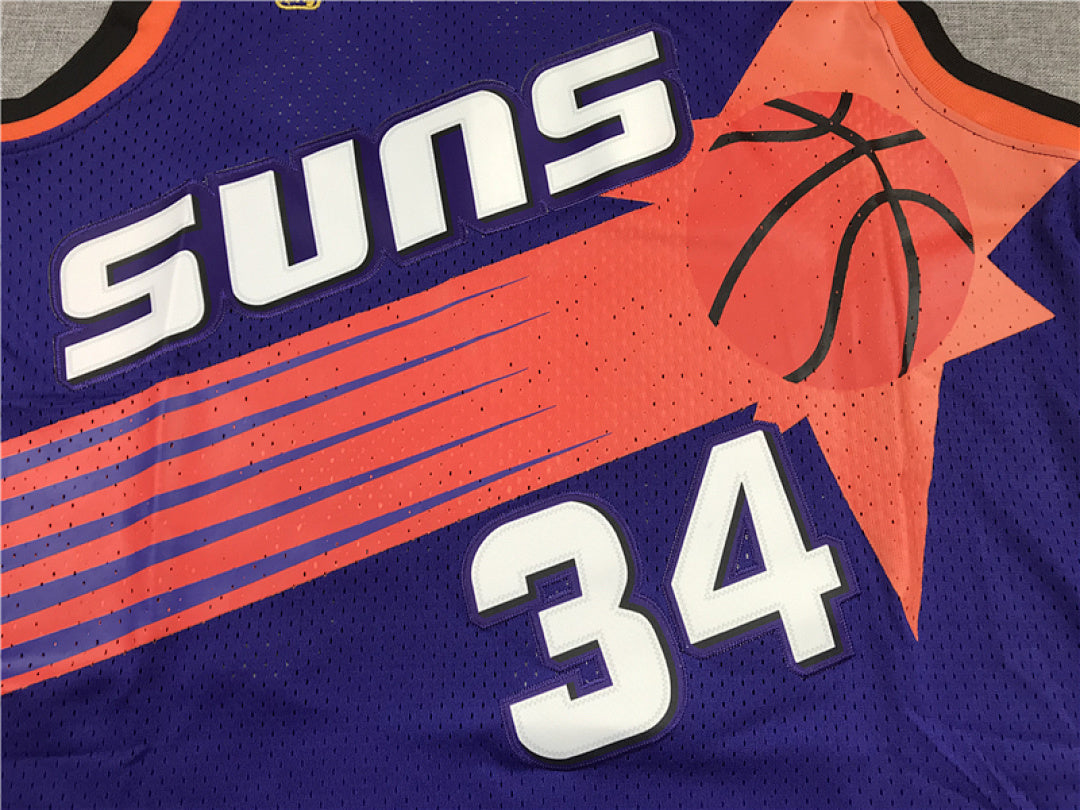 Charles Barkley #34 Phoenix Suns 1992-93 Purple Throwback Embroidered Jersey